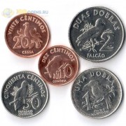 Сан-Томе и Принсипи 2017 набор 5 монет Птицы