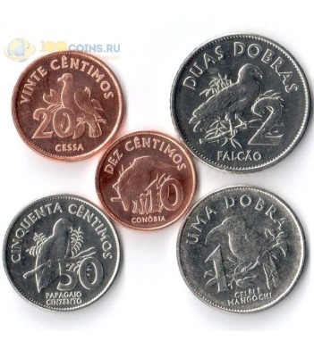 Сан-Томе и Принсипи 2017 набор 5 монет Птицы