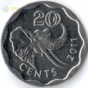 Свазиленд 2011 20 центов слон