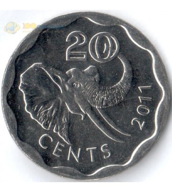 Свазиленд 2011 20 центов слон