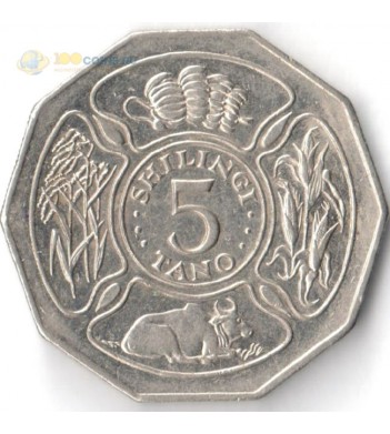 Танзания 1990-1993 5 шиллингов