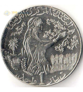 Монета Туниса 2013 1 динар