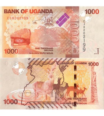 Уганда бона 1000 шиллингов 2013 Антилопы
