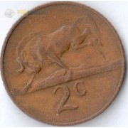ЮАР 1965-1969 2 цента Антилопа Гну ЮАР 1965-1969 2 цента Антилопа Гну
