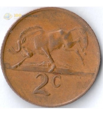 ЮАР 1968 2 цента Антилопа Гну