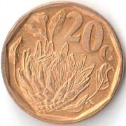 ЮАР 1990-1995 20 центов ЮАР 1990-1995 20 центов