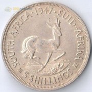ЮАР 1947 5 шиллингов Георг VI (серебро) ЮАР 1947 5 шиллингов Георг VI (серебро)