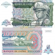 Заир бона (041) 100000 заир 1992