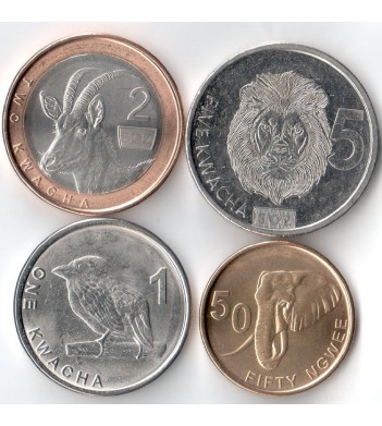 Замбия 2024 набор 4 монеты Замбия 2024 набор 4 монеты