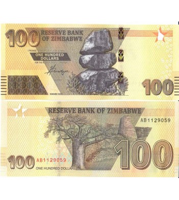 Зимбабве бона 100 долларов 2020