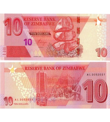 Зимбабве бона 10 долларов 2020