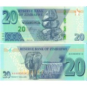 Зимбабве бона (104) 20 долларов 2020