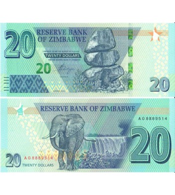 Зимбабве бона 20 долларов 2020