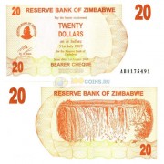 Зимбабве бона (040) 20 долларов 2006
