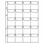 Лист для монет 20 ячеек Оптима (стандарт)