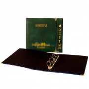 Папка (формат Оптима) МОНЕТЫ иск.кожа (зеленая) d40