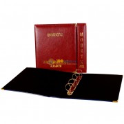 Папка (формат Оптима) МОНЕТЫ иск.кожа (бордовая) d50