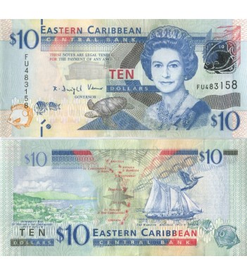 Восточные Карибы бона 10 долларов 2008