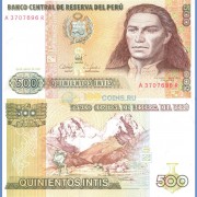 Перу бона (135) 500 инти 1987 Индеец Перу бона (135) 500 инти 1987 Индеец