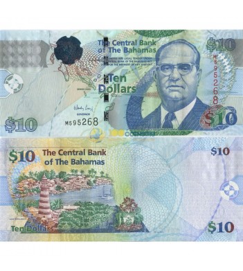 Багамские острова бона 10 долларов 2009