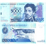 Венесуэла бона (084b) 5000 боливар 2002 Венесуэла бона (084b) 5000 боливар 2002