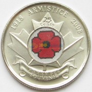 Канада 2008 25 центов 90 лет окончания войны