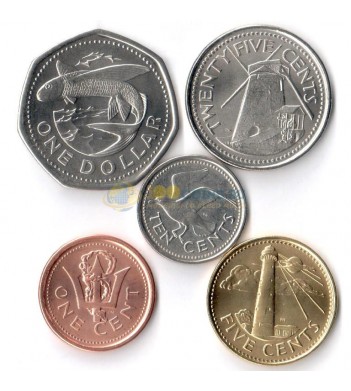 Барбадос 2008-2016 набор 5 монет