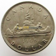 Канада 1968 1 доллар Каноэ