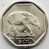 Перу 2018 1 соль Тапир Перу 2018 1 соль Тапир