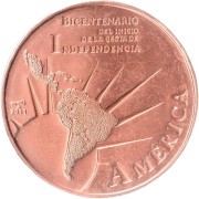 Куба 2011 1 песо 200 лет независимости Америки