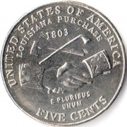 США 2004 5 центов Приобретение Луизианы D