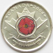 Канада 2004 25 центов 85 лет окончания войны