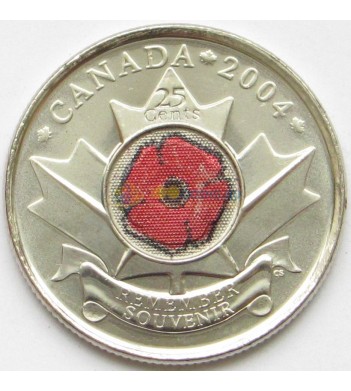 Канада 2004 25 центов 85 лет окончания войны