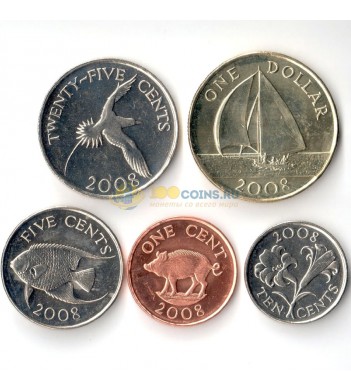 Бермудские острова 2008 Набор 5 монет