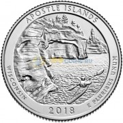 США 2018 Квотер национальные парки №42 Апостольские острова (S)