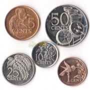 Тринидад и Тобаго 1976-2016 набор 5 монет
