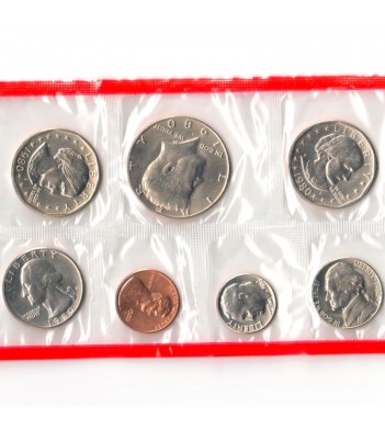 США 1980 Набор монет годовой D+S Сьюзен Энтони