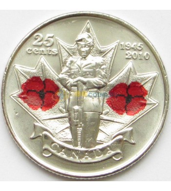 Канада 2010 25 центов 65 лет Победы в войне