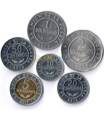 Боливия набор 6 монет 2017