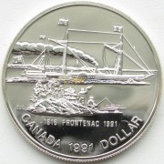Канада 1991 1 доллар Фронтенак пароход Канада 1991 1 доллар Фронтенак пароход