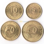 Перу 1985-1988 набор 4 монеты