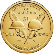 США 2016 1 доллар Сакагавея Солдатские каски №9 (D)