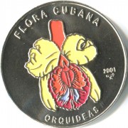 Куба 2001 1 песо Орхидея желтая