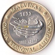 Аргентина 2012 2 песо 30 лет войне за Фолькленды