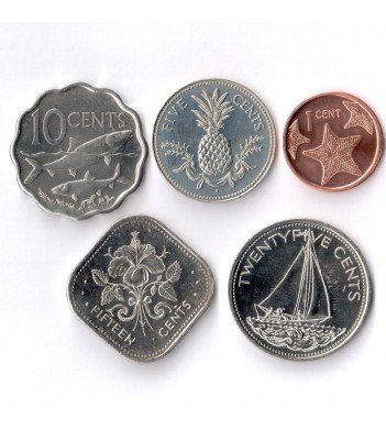 Багамские острова 2010-2015 Набор 5 монет