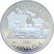 Канада 1981 1 доллар Паровоз - железной дорога (proof)