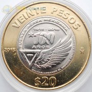 Мексика 2015 20 песо 100 лет ВВС Мексики Мексика 2015 20 песо 100 лет ВВС Мексики