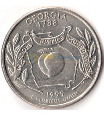 США 1999 25 центов штаты №4 Джорджия (D)