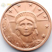 США унция медная Голова статуи свободы