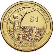 США 2015 1 доллар Сакагавея Рабочие Мохоки №8 (P)